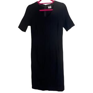 Cabi Claire Sheath Dress 3101 Sz 4 Black Ponte Knit Stretch Corpcore Girlboss